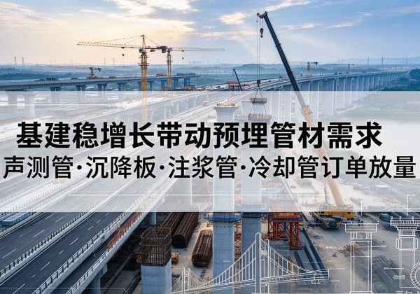 通化基建稳增长带动预埋监测管材需求，声测管、沉降板、注浆管订单持续放量